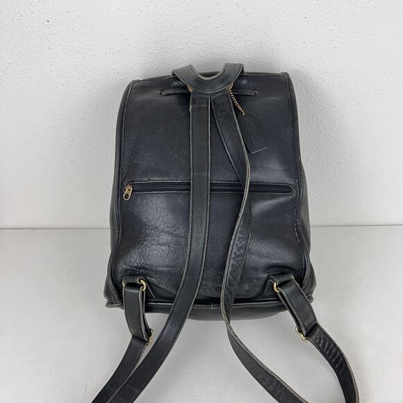 VTG Coach Black Leather Classic Backpack XL 9943 - Picture 3 of 9